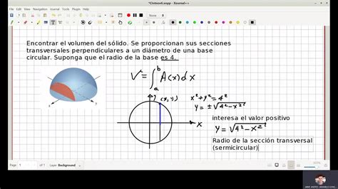 Volumen de un sólido de revolución por secciones transversales YouTube