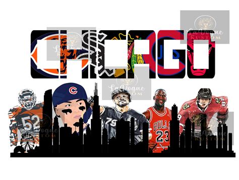 Chicago Team Sports Digital Png File Etsy