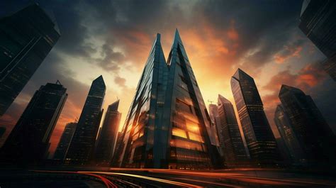 skyscraper architecture shines in the sunset 32946271 Stock Photo at ...