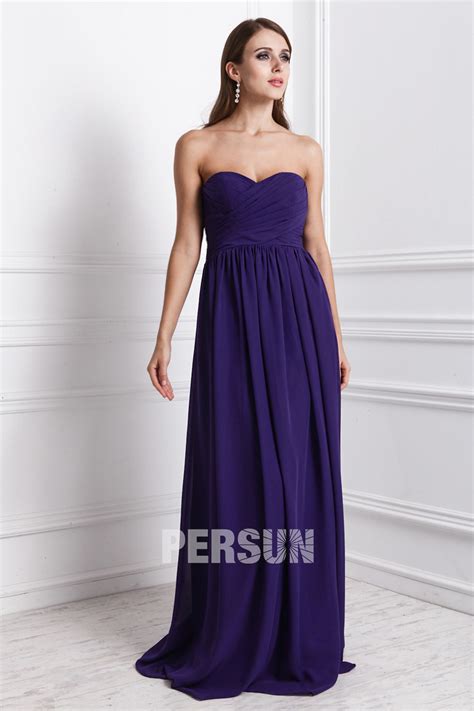 Robe Violette Bustier Coeur Pour Demoiselle Dhonneur Persun Fr