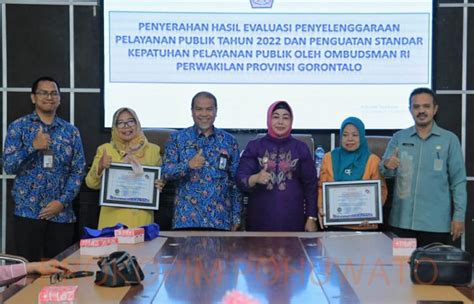 Pemkab Pohuwato Dapat Piagam Penghargaan Dari Ombudsman Ri