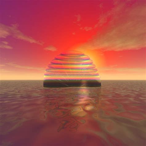 Mysterious Rainbow Dome In The Ocean Stock Illustration Illustration