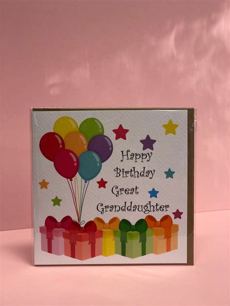 Great Granddaughter Birthday Card Hbggd04 Etsy