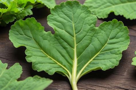 mustard green leaf premium ai generated image