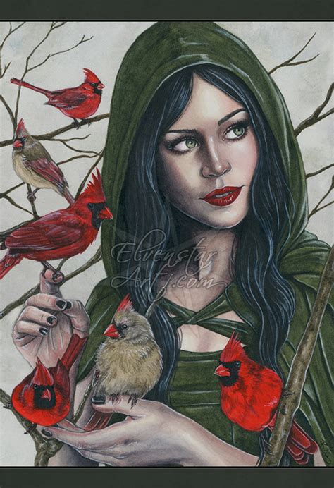 Cardinals Fantasy Art Spiritual Prints ElvenstarArt