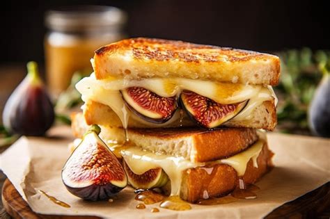 Premium Photo Brie And Fig Grilled Cheese Joy