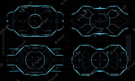 Premium Vector Hud Aim Control Target Frames Ui Game Interface