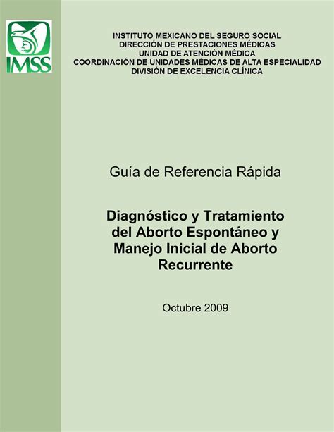 GRR Aborto Espontáneo guia de practica clinica Guía de Referencia