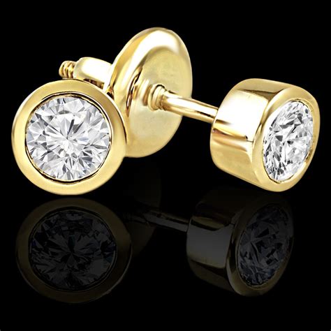 Bezel Set Stud Earrings Bijoux Majesty