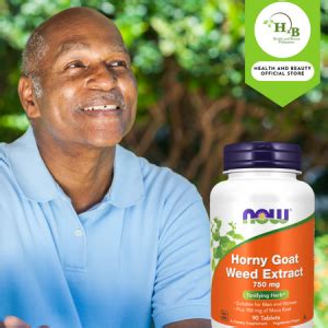 Authentic Now Foods Horny Goat Weed Extract With Maca 750mg 90 Tablets