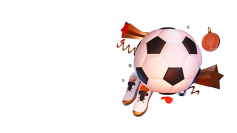 Free 3d Render Of Soccer Ball With Winning Stars Medal Whistle