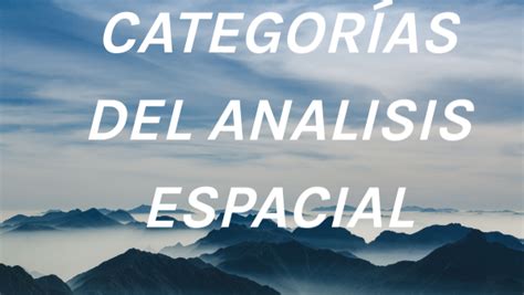 Categoria De AnÁlisis Espacial