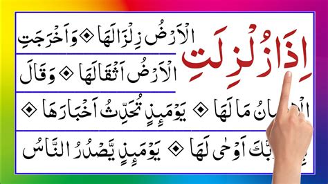 Learn How To Read Surah Zilzal Surah Zalzalah Iza Zulzilatil Surah