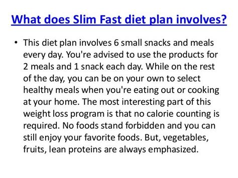 Slim fast diet plan