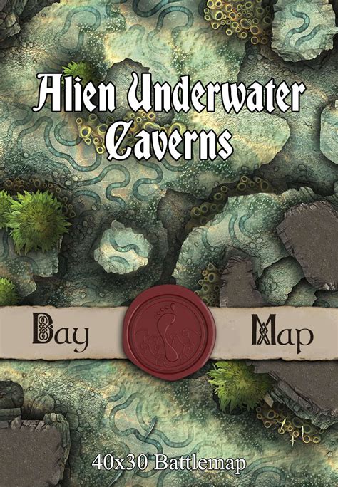 X Battlemap Alien Underwater Caverns Seafoot Games Underwater