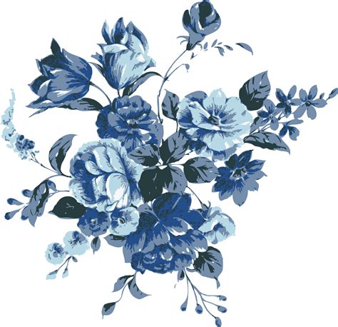 Flower Blue Clip art - floral vintage png download - 2187*2114 - Free ...