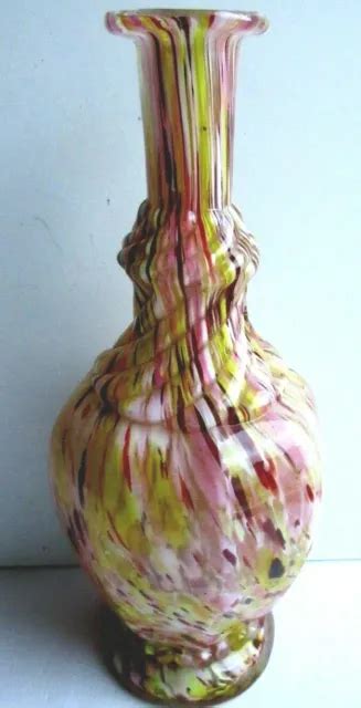 Vase Octogonal Legras Carafe Clichy Verre Mouchet Jaune Et Sang De