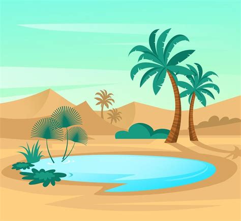 Download Oasis in desert for free | Zeichnungen, Landschaft ...