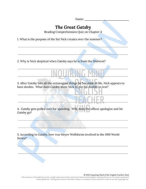 The Great Gatsby Quiz, Close Reading, and Vocabulary Development Bundle