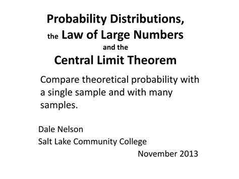 PPT Probability Distributions The Law Of Large Numbers And The