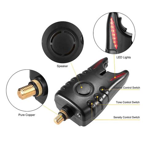 Fishing Bite Alarm Indicator With Chain Swinger Led Alarm Indicator