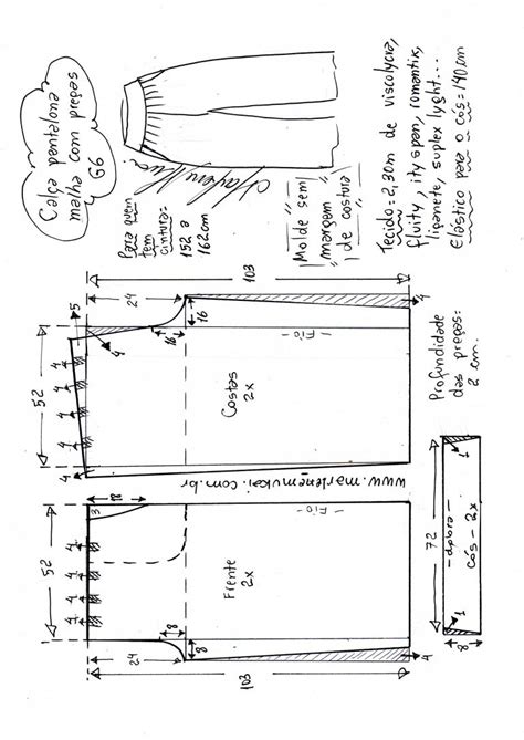 Calça pantalona pregas para malha Marlene Mukai