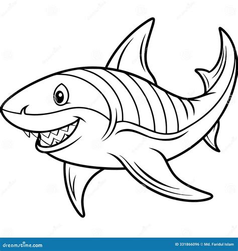 Shark Line Art Shark Vector Illustration Shark Sketch Shark Drawing