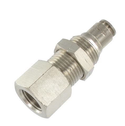 Bsp Female Bulkhead Push In Fitting In Nickel Plated Brass Senga