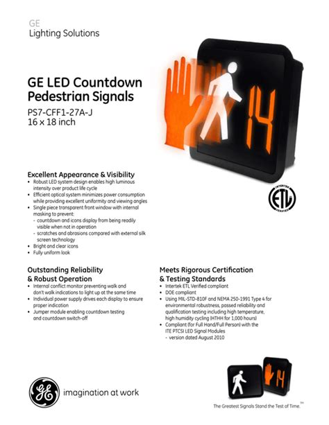 Ge Led Countdown Pedestrian Signals