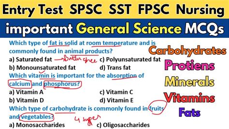 General Science Food Nutrition Mcqs General Science Mcqs For