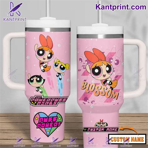 Blossom The Powerpuff Girls Cartoon Custom Stanley Quencher 40oz