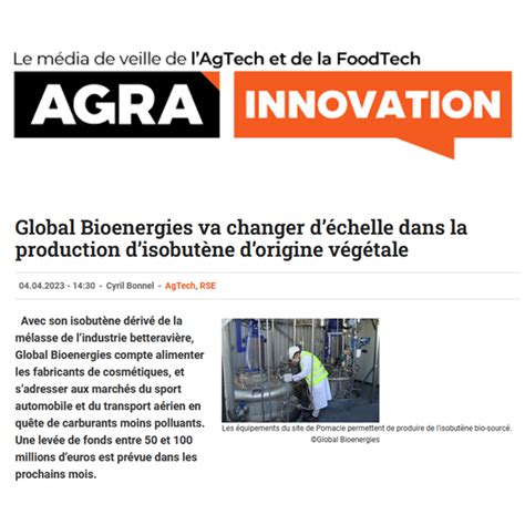 Global Bioenergies Va Changer D Chelle Dans La Production Disobut Ne