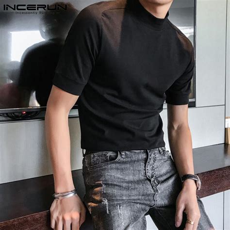 Buy INCERUN Summer Formal Mens Fashion Basics Short Sleeves T Shirts