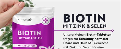 Biotin Selen Zink Tabletten für Haut Haare Nägel 365 vegane