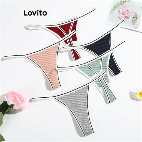 Lovito Calcinha Tanga Lisa Casual Para Mulheres LNL54265 Shopee Brasil