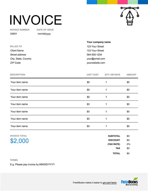 Graphic Design Invoice Template | Free Custom Templates | FreshBooks