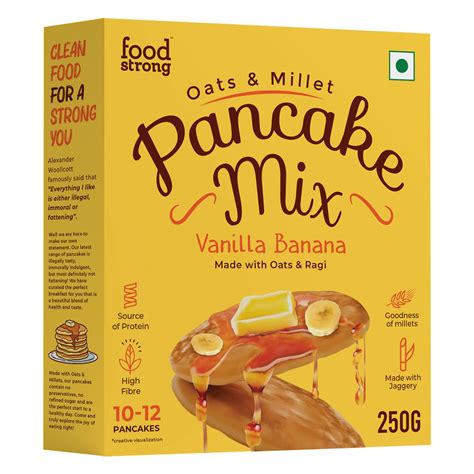 Foodstrong Oats And Millets Vanilla Banana Pancake Mix Source Of Fibre