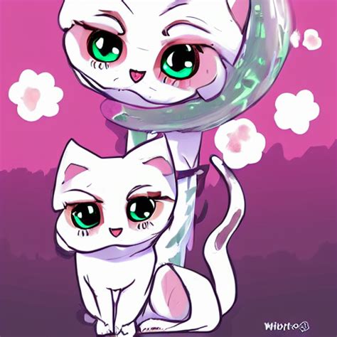 Prompthunt A Cute Chibi White Cat Manga Deviantart Featured On