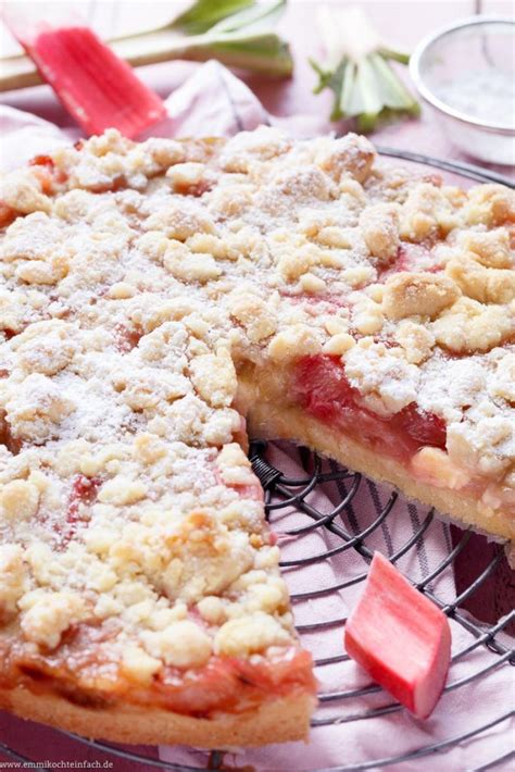 Streuselboden Kuchen Mit Rhabarber Emmikochteinfach