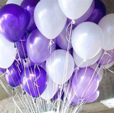 Шары «Белые - Лаванда металлик - Фиолетовый металлик» 35см • АлоШарик ...