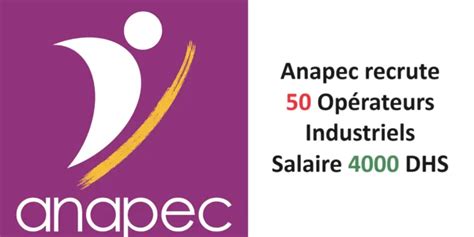 Anapec Recrute 50 Opérateurs Industriels Salaire 4000 Dhs