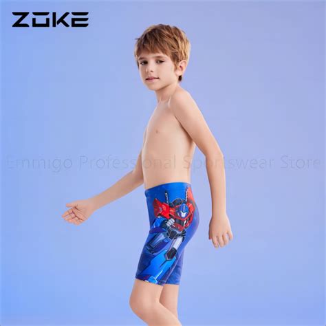 Zoke Childrens Swim Short Transformers Cartoon Training Professional