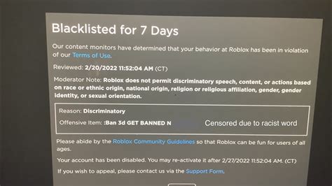 I HAVE JUST BEEN BANNED FOR 7 DAYS ON ROBLOX YouTube