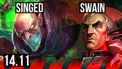 Singed Vs Swain Top 6 Solo Kills 700 Games Kr Grandmaster 14