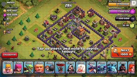 Clash Of Clan Pekka Raid Lvl Mass Gameplay Youtube