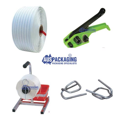 poly woven strapping kit   dispenser mm strapping auspackaging