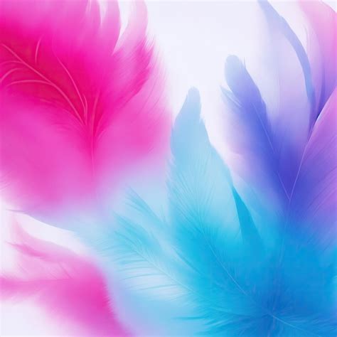 Premium Photo Stylish Pink And Blue Soft Feathers Background