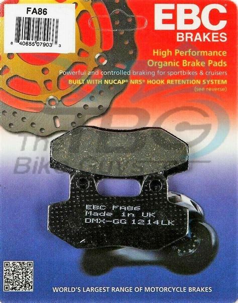 EBC Organic REAR Disc Brake Pads FA86 PEUGEOT Speedfight 3 50cc 2009