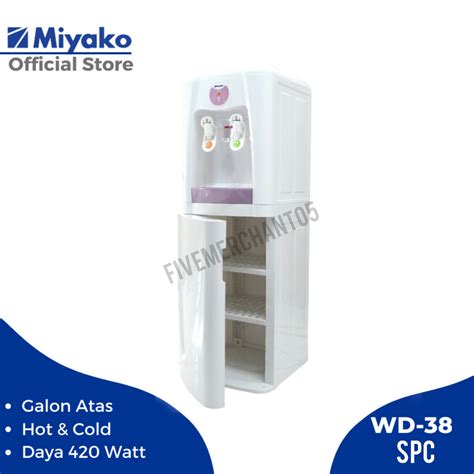 Jual Dispenser Galon Atas Miyako WD 38 SPC Dispenser Tinggi Rak WD 38SPC Extra Hot Cold Hot