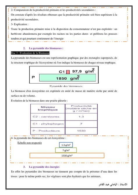 Flux De La Mati Re Et De L Nergie Dans L Cosyst Me Cours Alloschool